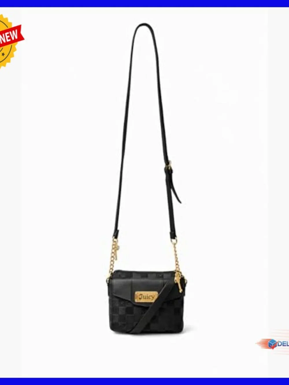 Mini Crossbody Bag with Adjustable Strap, Gold Hardware, 8x6 Inches